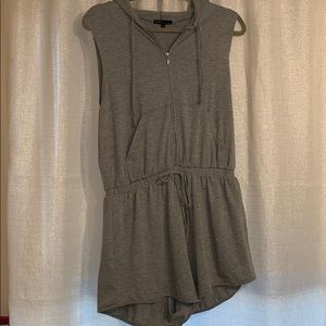 Sweatpant Material Sleeveless Hooded Romper